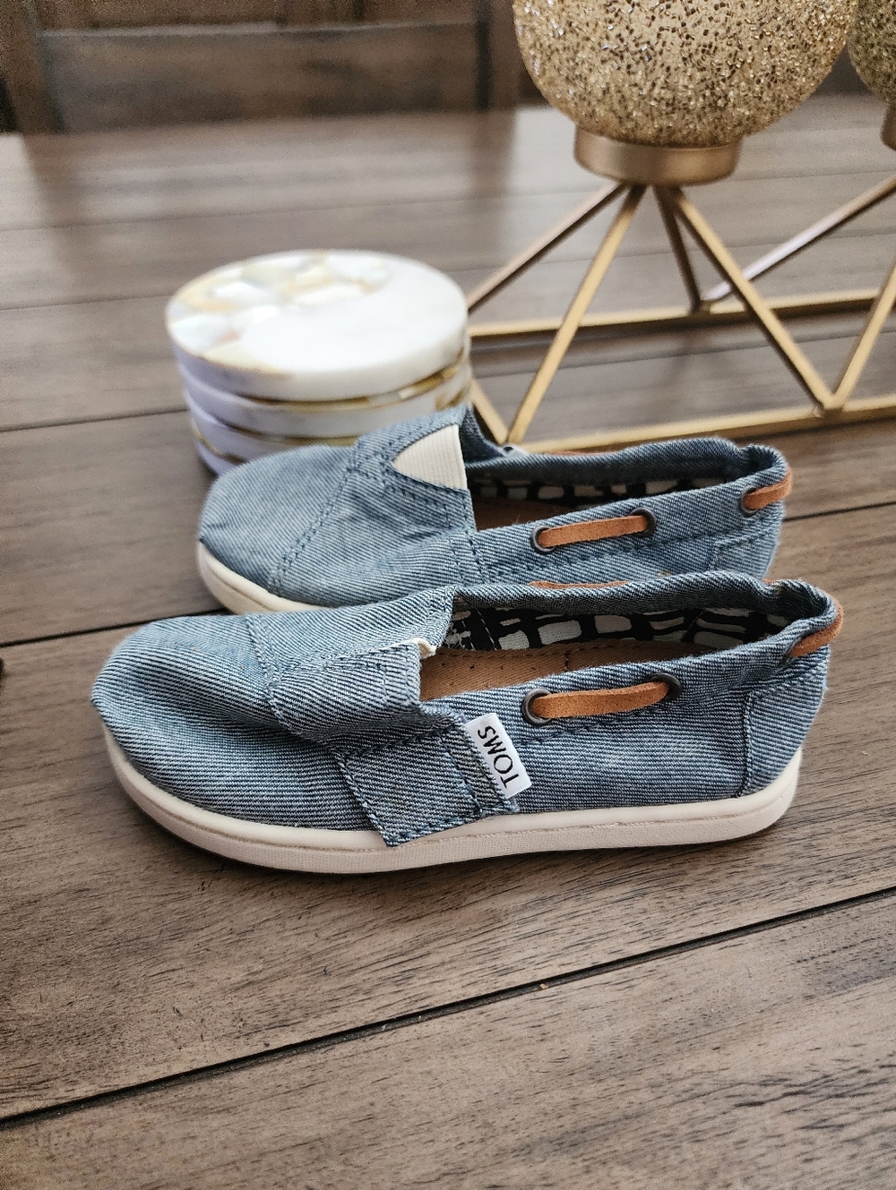 Toms Kids Denim Blue Slip-On Canvas Sneakers 7T